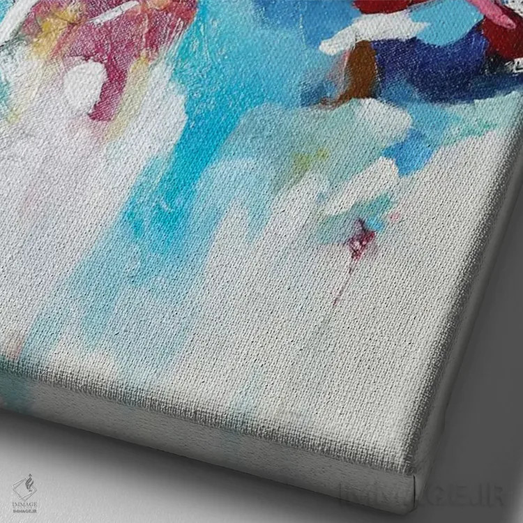 تابلو انتزاعی باغ انتزاعی هفت اثر رباورهاا کریستوا - نمای نزدیک بافت بوم