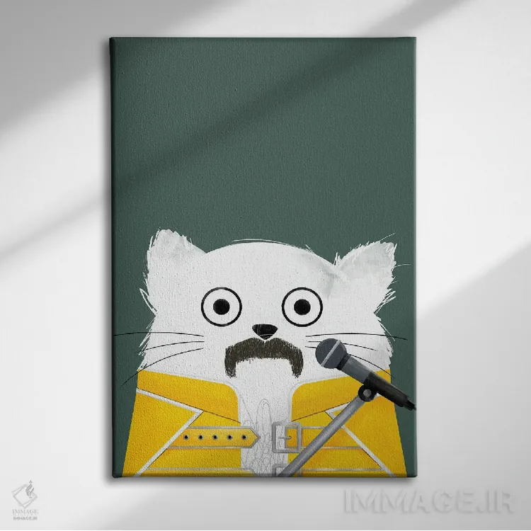 تابلو دکوراتیو گربه فردی اثر دوزال - نمای روبهرو روی دیوار