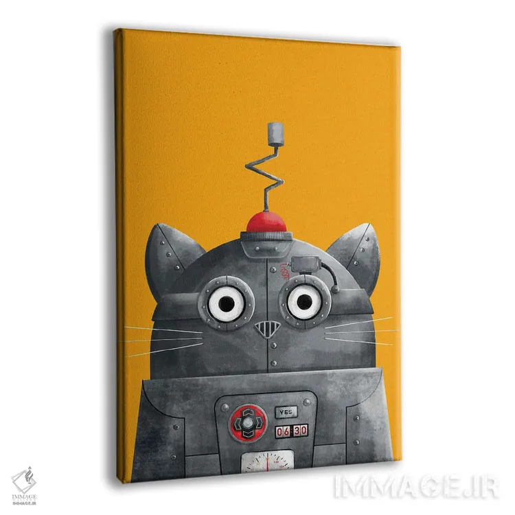 تابلو دکوراتیو گربه رباتی اثر دوزال - نمای پرسپکتیو محصول