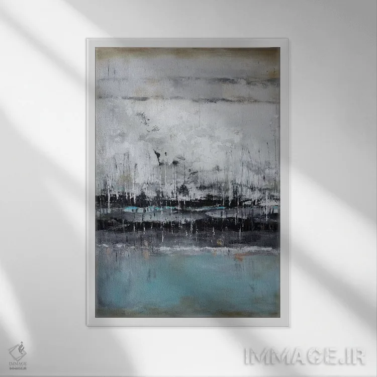 تابلو انتزاعی طبیعت بی جان دریایی抽س دوازدهم اثر رباورهاا کریستوا - نمای قابدار سفید