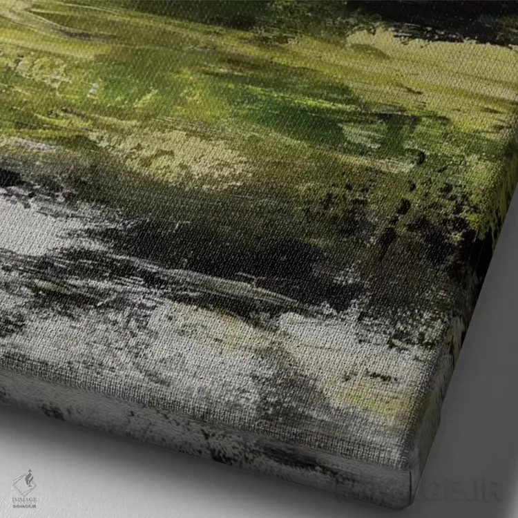 تابلو انتزاعی منظره انتزاعی چهاردهم اثر رباورهاا کریستوا - نمای نزدیک بافت بوم