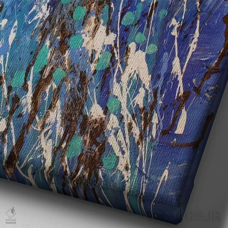 تابلو انتزاعی باغ انتزاعی سه اثر رباورهاا کریستوا - نمای نزدیک بافت بوم