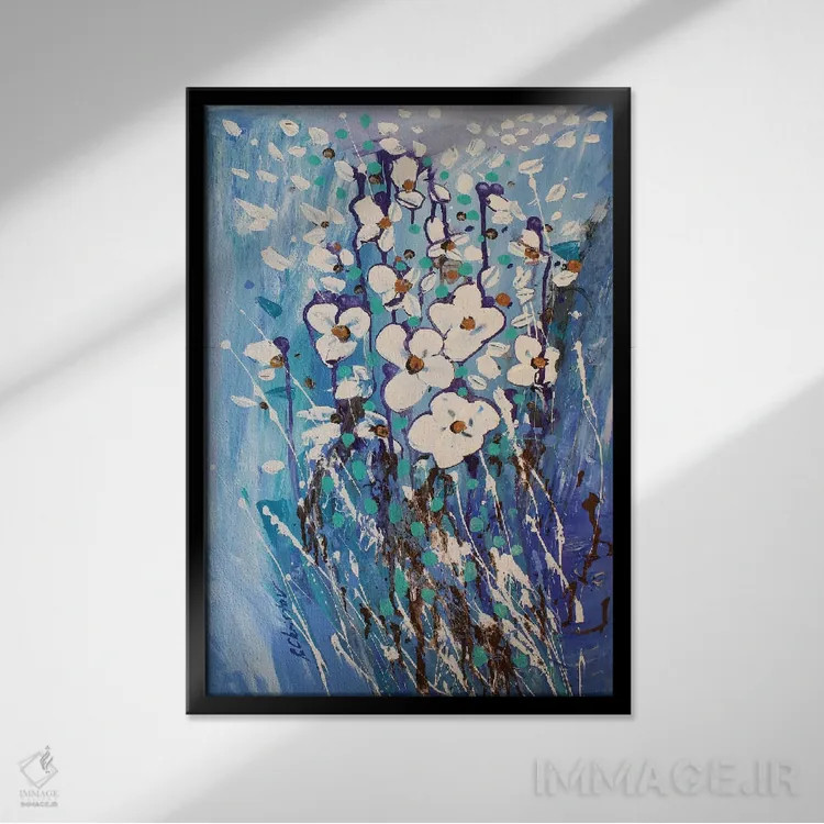 تابلو انتزاعی باغ انتزاعی سه اثر رباورهاا کریستوا - نمای قابدار مشکی