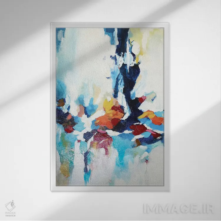 تابلو انتزاعی باغ انتزاعی هفت اثر رباورهاا کریستوا - نمای قابدار سفید