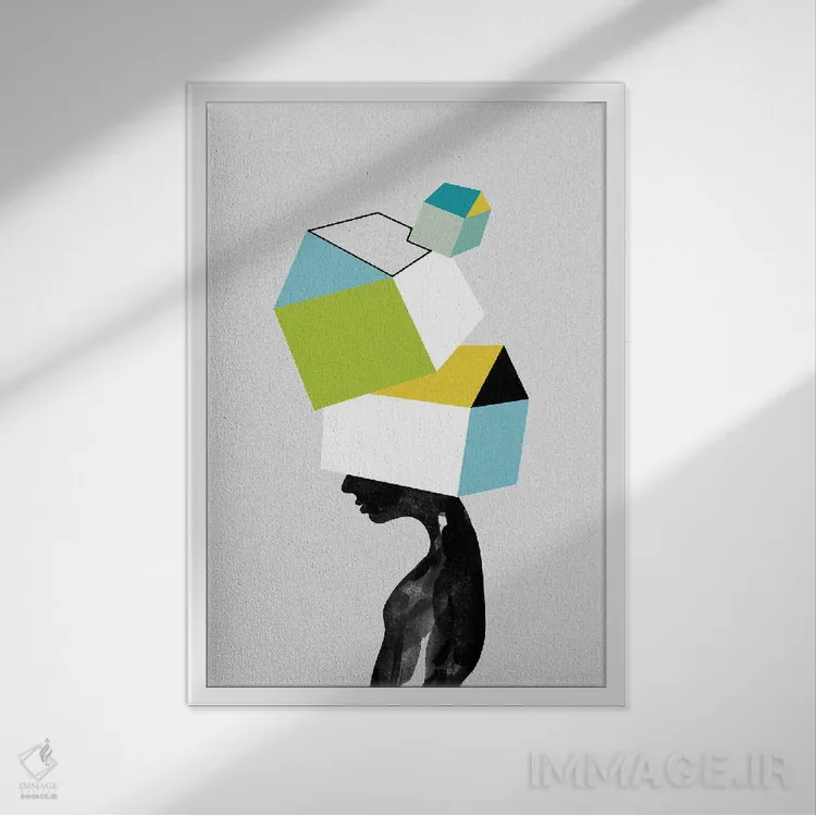 تابلو دکوراتیو دلتنگ خانه اثر دوزال - نمای قابدار سفید