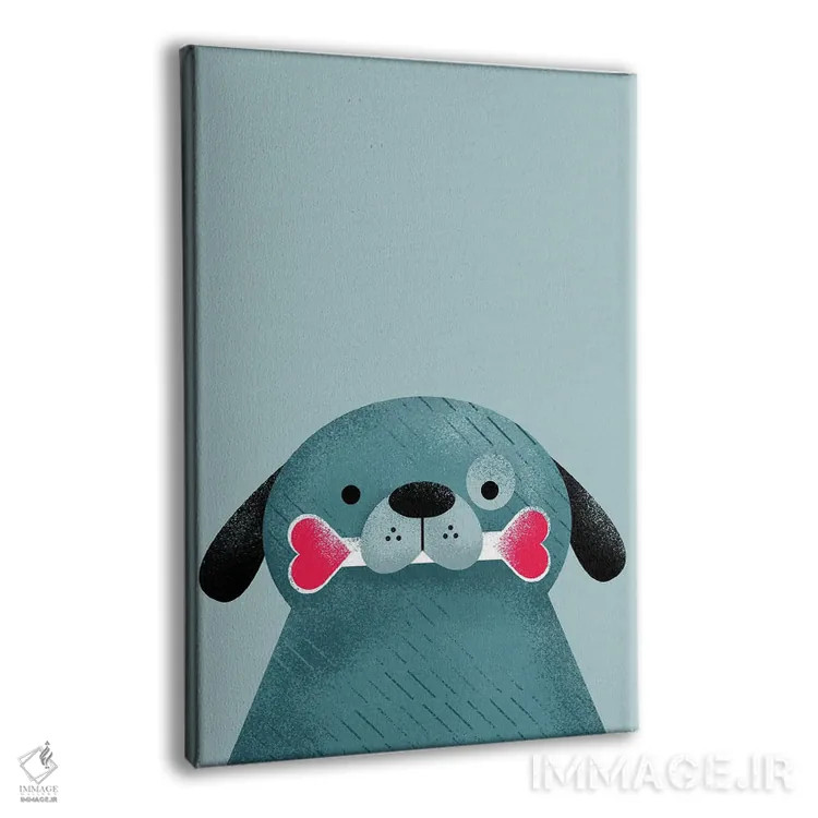تابلو دکوراتیو سگ عاشق تو تا استخوان اثر دوزال - نمای پرسپکتیو محصول