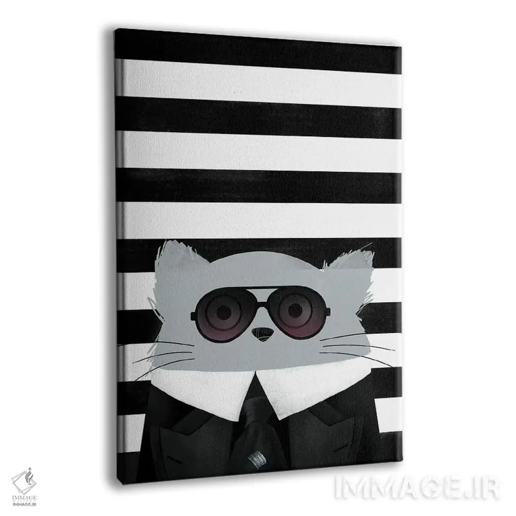 تابلو دکوراتیو گربه کارل اثر دوزال - نمای پرسپکتیو محصول