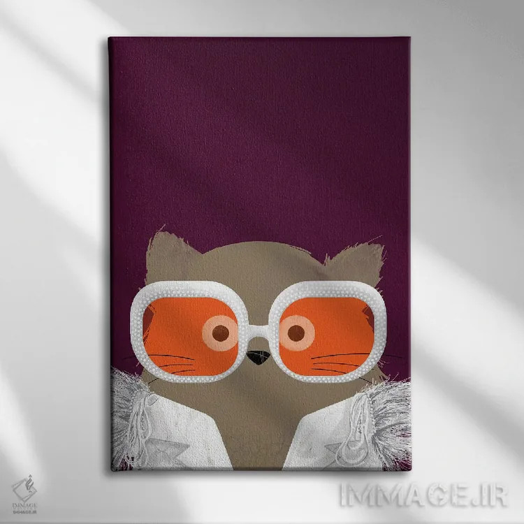 تابلو دکوراتیو گربه التون اثر دوزال - نمای روبهرو روی دیوار