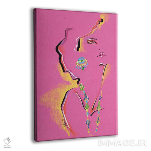 تابلو دکوراتیو کلاژ پرتره مجنتا اثر الی عظیزیان - نمای پرسپکتیو محصول