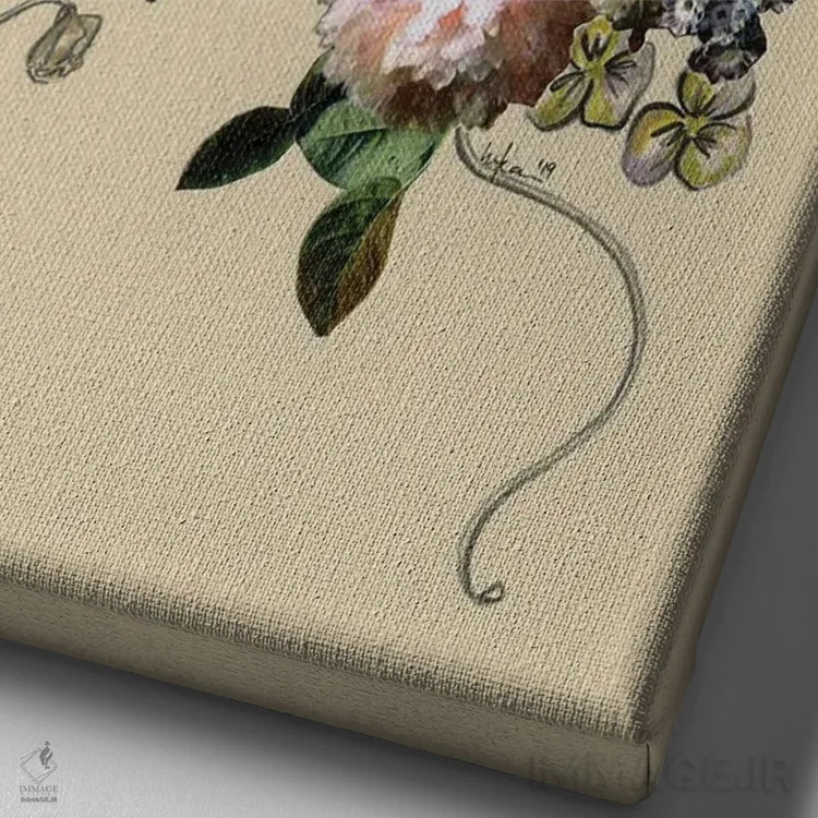 تابلو دکوراتیو پرتره گل ها I اثر الی عظیزیان - نمای نزدیک بافت بوم