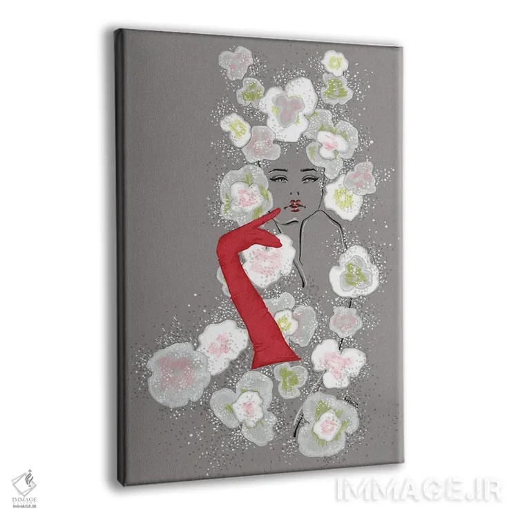 تابلو دکوراتیو گل های والنتینو هوت کوتور اثر الی عظیزیان - نمای پرسپکتیو محصول