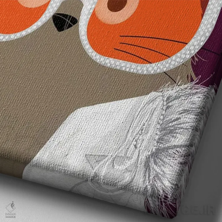 تابلو دکوراتیو گربه التون اثر دوزال - نمای نزدیک بافت بوم