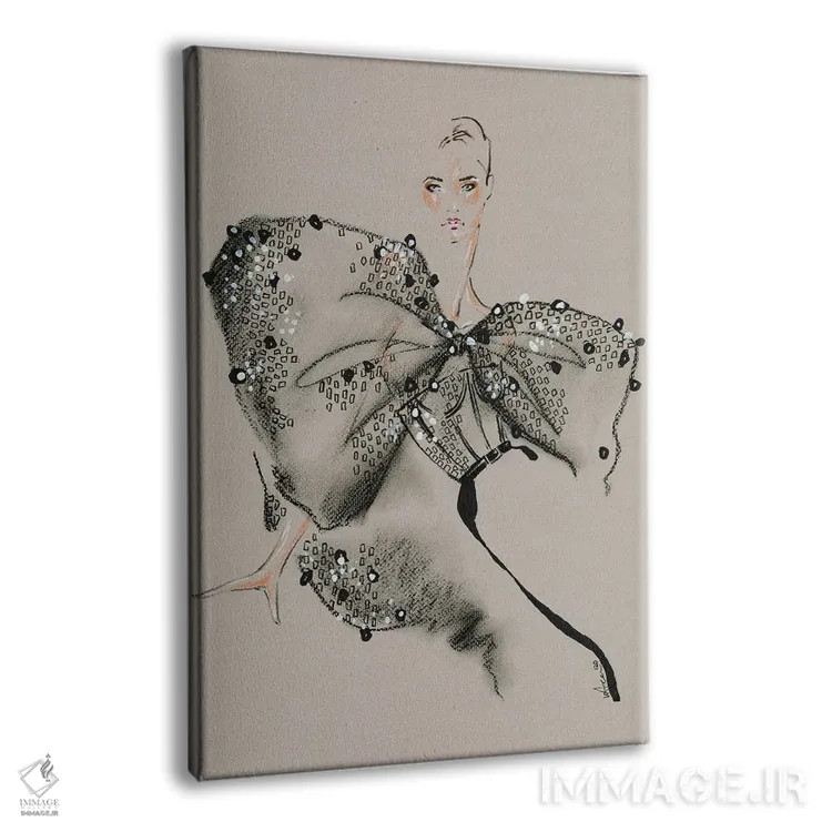 تابلو دکوراتیو ژیوانشی هوت کوتور III اثر الی عظیزیان - نمای پرسپکتیو محصول