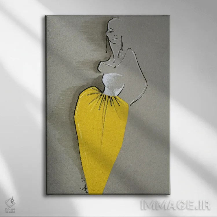 تابلو دکوراتیو ژیوانشی آماده پوشیدن اثر الی عظیزیان - نمای روبهرو روی دیوار