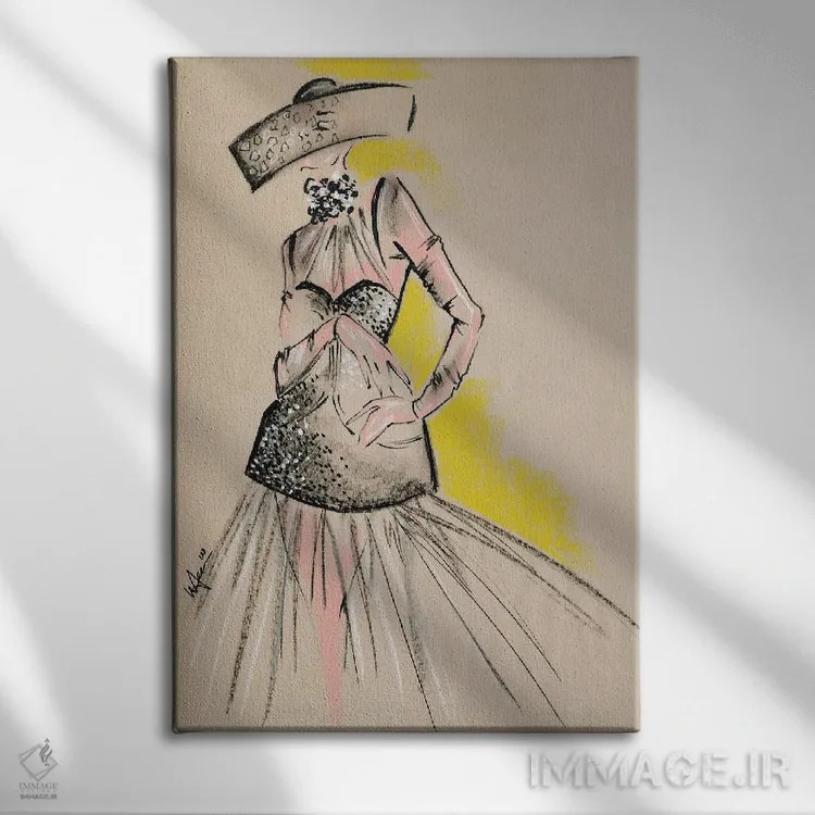 تابلو دکوراتیو مجموعه شش ضلعی الکساندر مک کویین اثر الی عظیزیان - نمای روبهرو روی دیوار