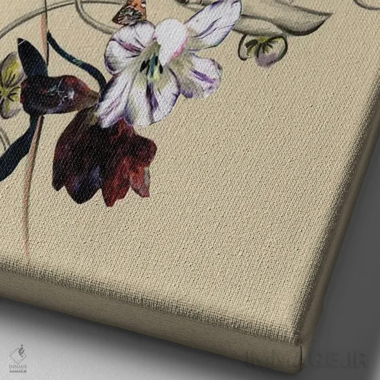 تابلو دکوراتیو پرتره گل ها II اثر الی عظیزیان - نمای نزدیک بافت بوم