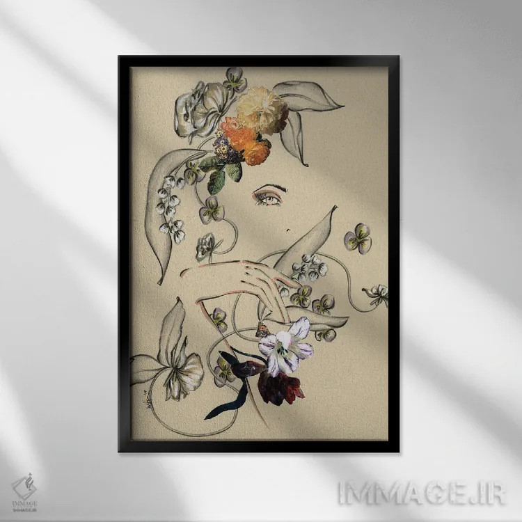 تابلو دکوراتیو پرتره گل ها II اثر الی عظیزیان - نمای قابدار مشکی