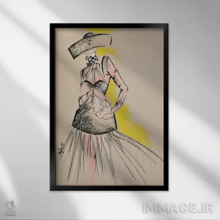 تابلو دکوراتیو مجموعه شش ضلعی الکساندر مک کویین اثر الی عظیزیان - نمای قابدار مشکی