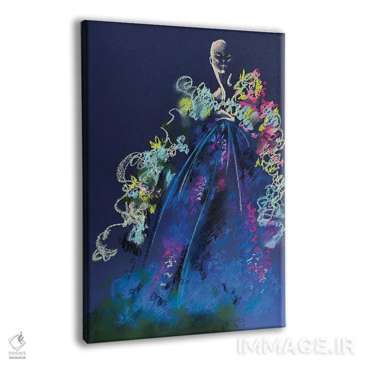 تابلو دکوراتیو گل های پاستلی بهاری اثر الی عظیزیان - نمای پرسپکتیو محصول