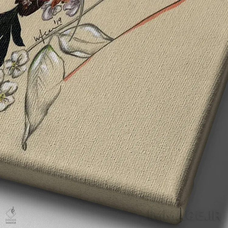 تابلو دکوراتیو پرتره گل ها III اثر الی عظیزیان - نمای نزدیک بافت بوم