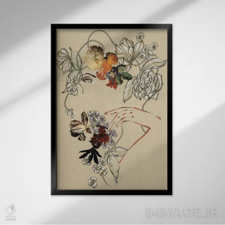 تابلو دکوراتیو پرتره گل ها III اثر الی عظیزیان - نمای قابدار مشکی