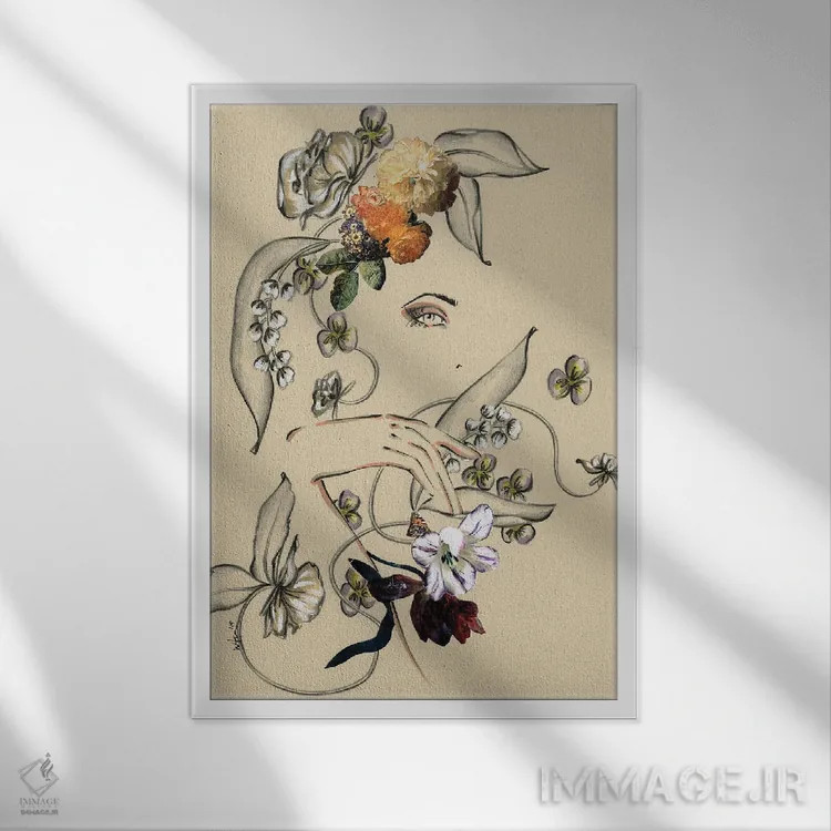 تابلو دکوراتیو پرتره گل ها II اثر الی عظیزیان - نمای قابدار سفید