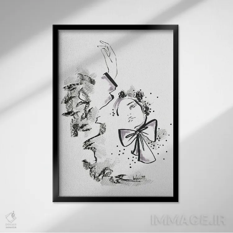 تابلو دکوراتیو پاپیون های طراحی شده اثر الی عظیزیان - نمای قابدار مشکی
