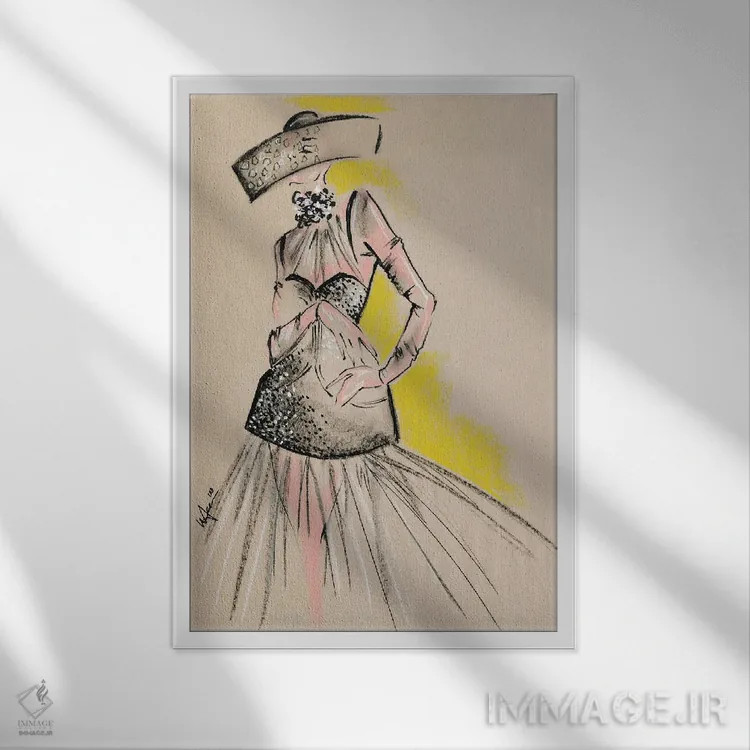 تابلو دکوراتیو مجموعه شش ضلعی الکساندر مک کویین اثر الی عظیزیان - نمای قابدار سفید