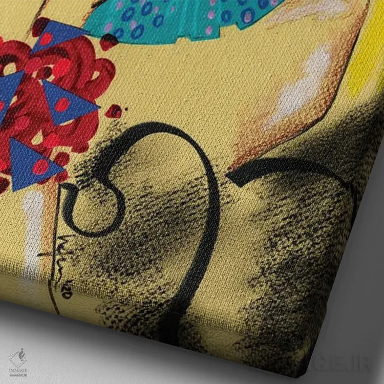 تابلو دکوراتیو ووگ ایتالیا اثر الی عظیزیان - نمای نزدیک بافت بوم