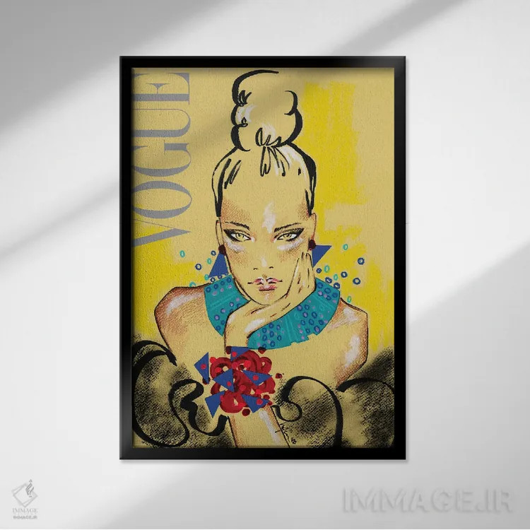 تابلو دکوراتیو ووگ ایتالیا اثر الی عظیزیان - نمای قابدار مشکی