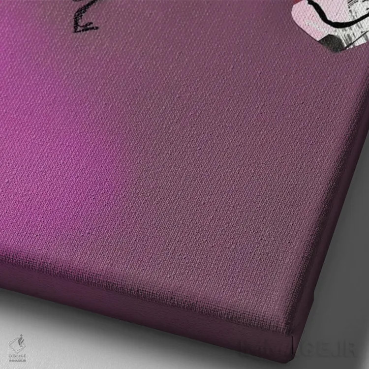 تابلو دکوراتیو صورتت را لمس نکن اثر الی عظیزیان - نمای نزدیک بافت بوم