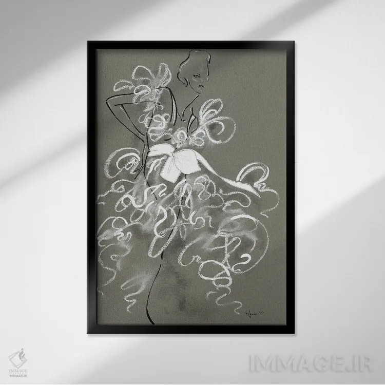 تابلو دکوراتیو کوتور جدید I اثر الی عظیزیان - نمای قابدار مشکی