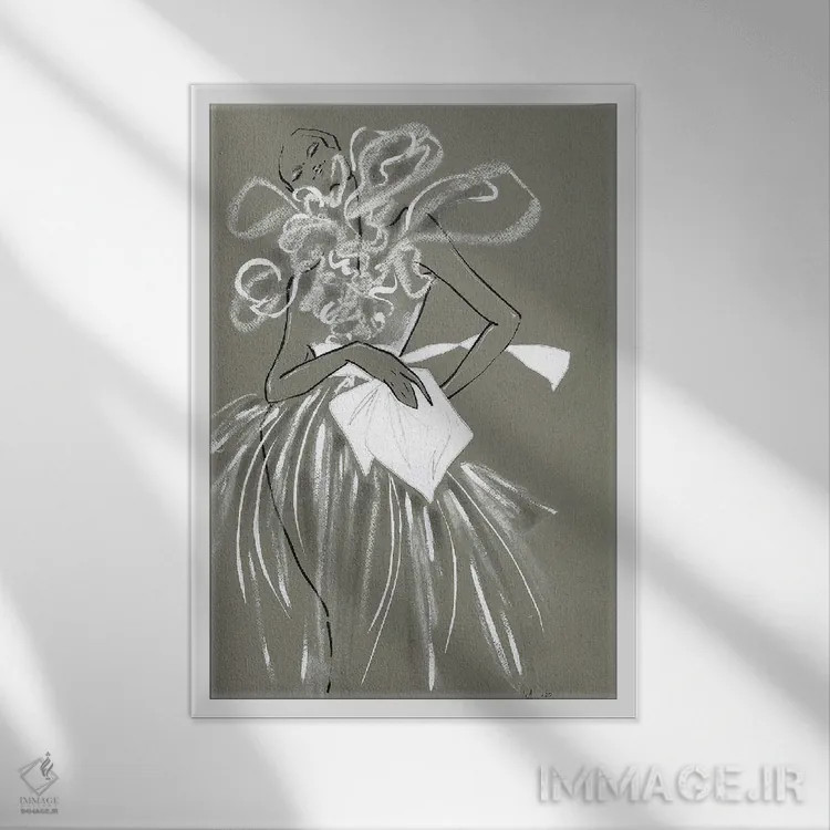 تابلو دکوراتیو کوتور جدید IV اثر الی عظیزیان - نمای قابدار سفید