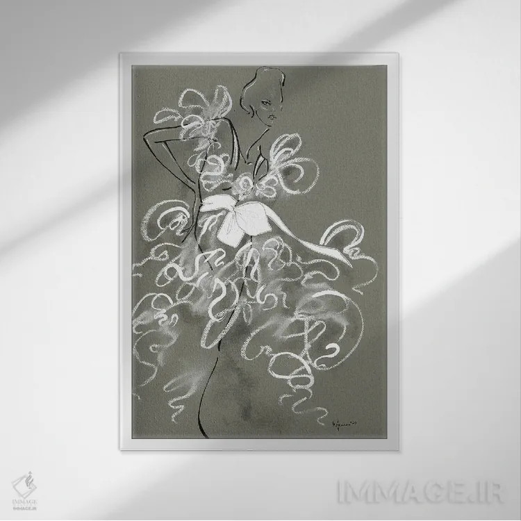 تابلو دکوراتیو کوتور جدید I اثر الی عظیزیان - نمای قابدار سفید