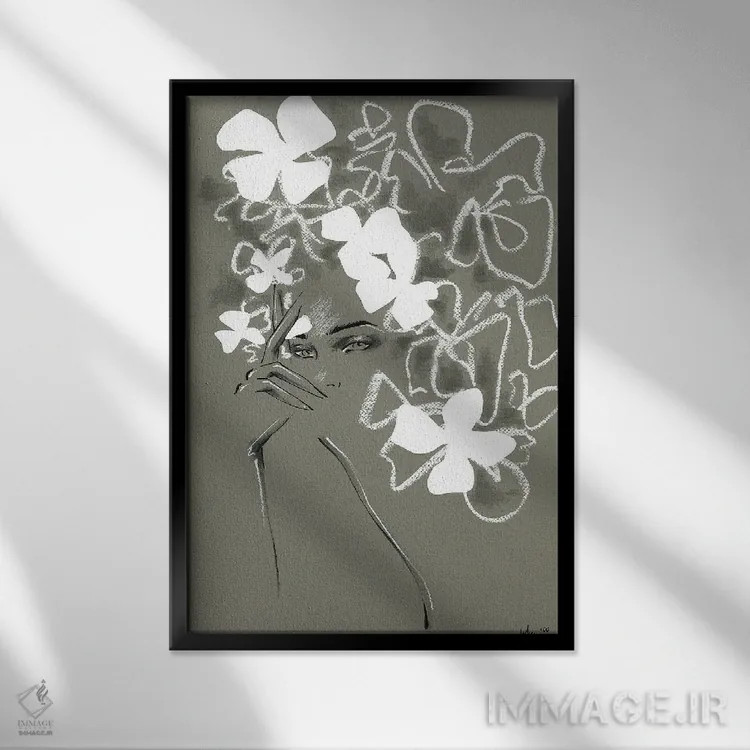 تابلو دکوراتیو کوتور جدید V اثر الی عظیزیان - نمای قابدار مشکی