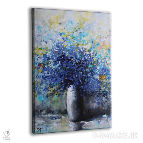تابلو مدرن گل های آبی اثر اریک برونی - نمای پرسپکتیو محصول