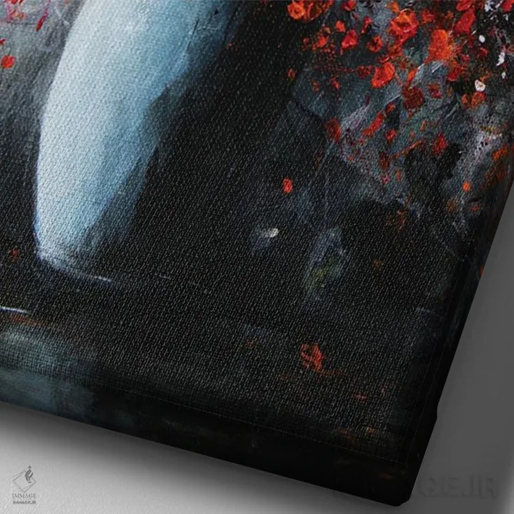 تابلو مدرن دسته گل درخشان اثر اریک برونی - نمای نزدیک بافت بوم