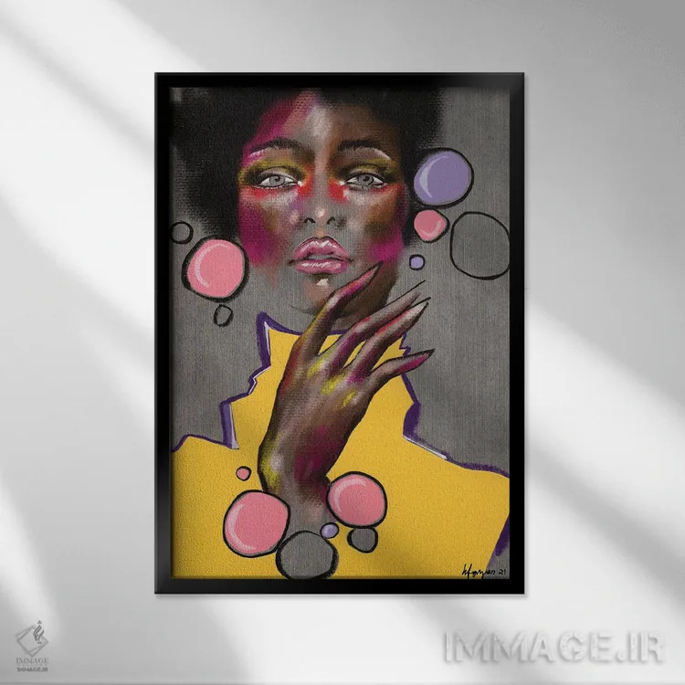 تابلو دکوراتیو مه سپیده دم اثر الی عظیزیان - نمای قابدار مشکی