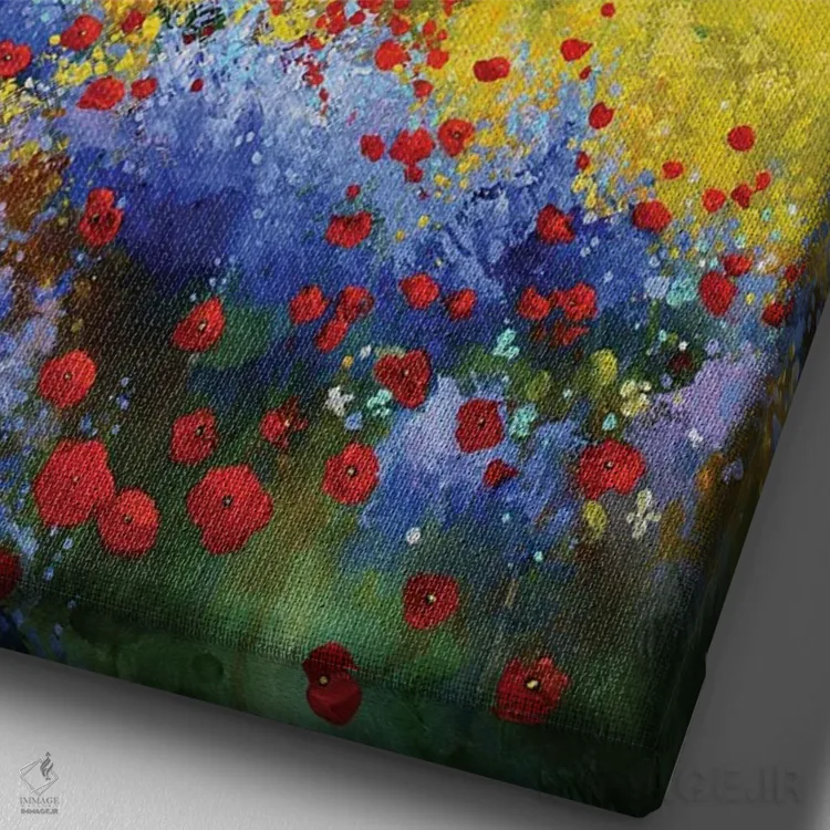 تابلو مدرن چمنزار مخفی اثر اریک برونی - نمای نزدیک بافت بوم
