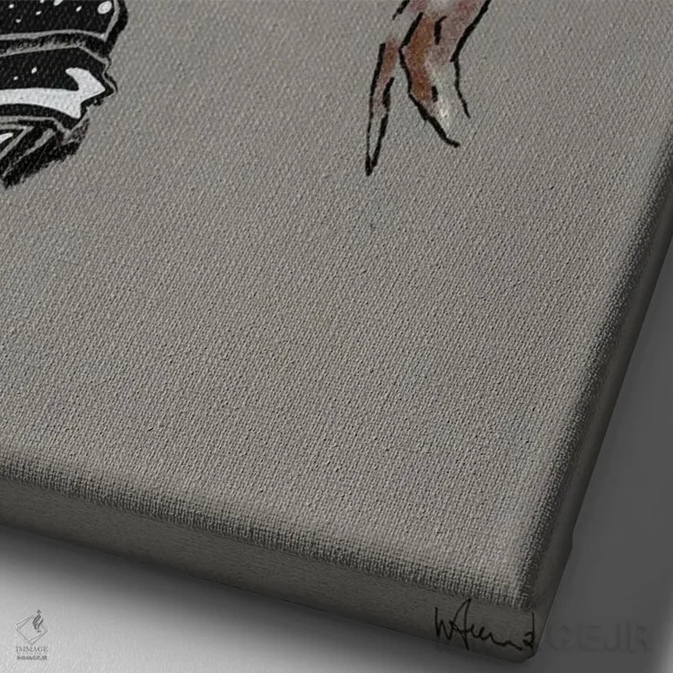 تابلو دکوراتیو کاباره متوقف شده I اثر الی عظیزیان - نمای نزدیک بافت بوم