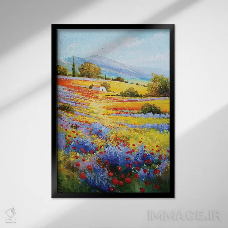 تابلو مدرن چمنزار مخفی اثر اریک برونی - نمای قابدار مشکی