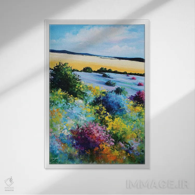 تابلو مدرن اسطوخودوس و جارو اثر اریک برونی - نمای قابدار سفید