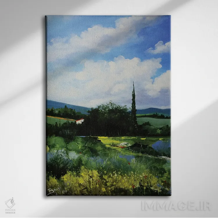 تابلو مدرن طبیعت گلگون اثر اریک برونی - نمای روبهرو روی دیوار