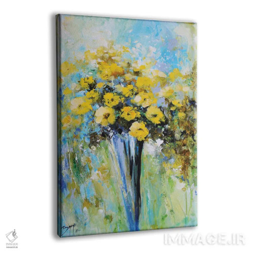 تابلو مدرن دسته گل گل های لای دار اثر اریک برونی - نمای پرسپکتیو محصول