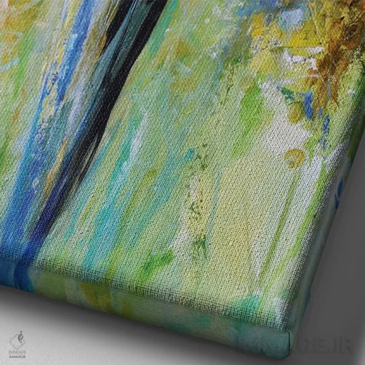 تابلو مدرن دسته گل گل های لای دار اثر اریک برونی - نمای نزدیک بافت بوم