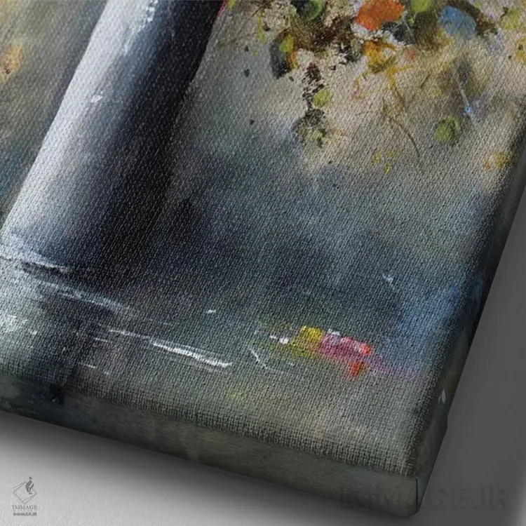 تابلو مدرن دسته گل شقایق اثر اریک برونی - نمای نزدیک بافت بوم