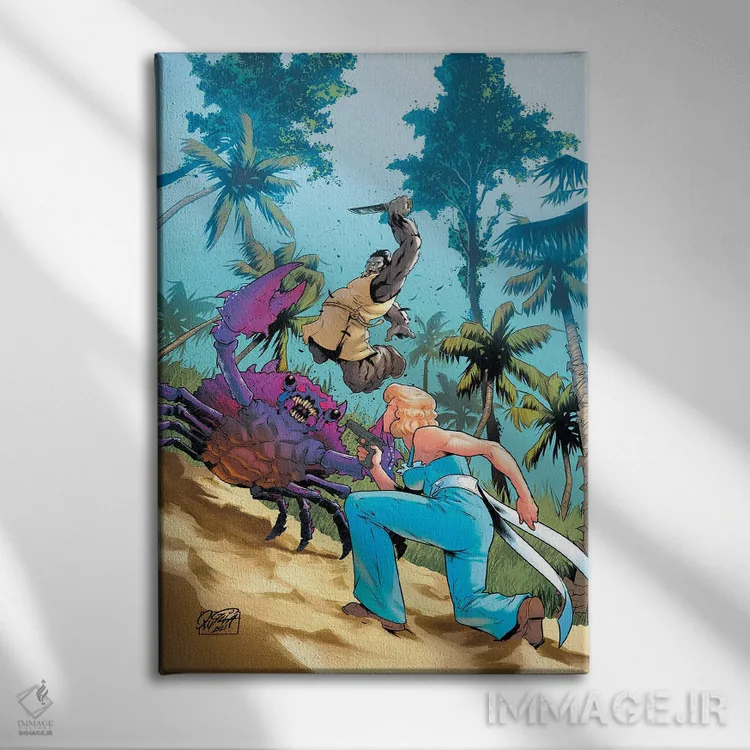 تابلو دکوراتیو پلوسیدار: در میان دریاهای وحشی شماره ۲ اثر میریانا پولیا و آرتور هسلی - نمای روبهرو روی دیوار