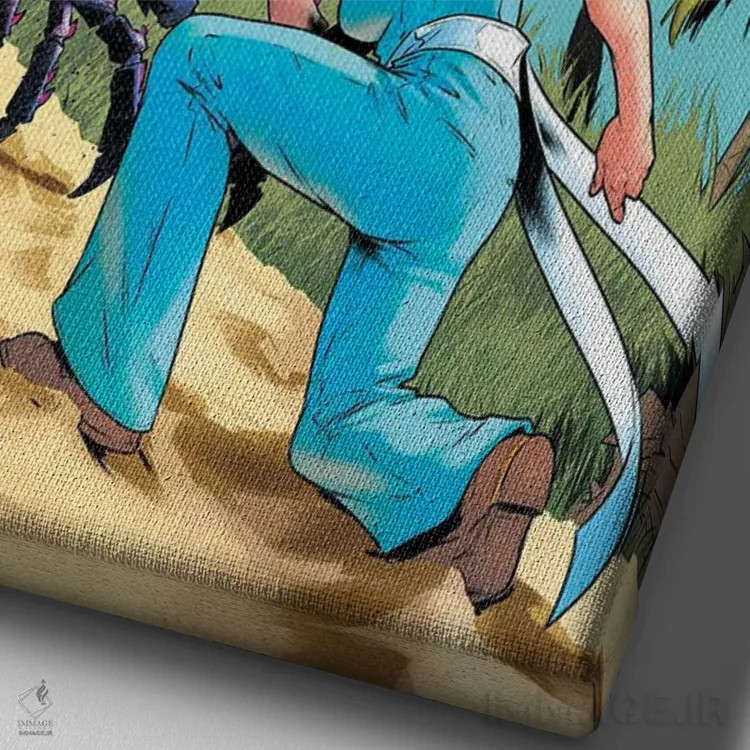 تابلو دکوراتیو پلوسیدار: در میان دریاهای وحشی شماره ۲ اثر میریانا پولیا و آرتور هسلی - نمای نزدیک بافت بوم