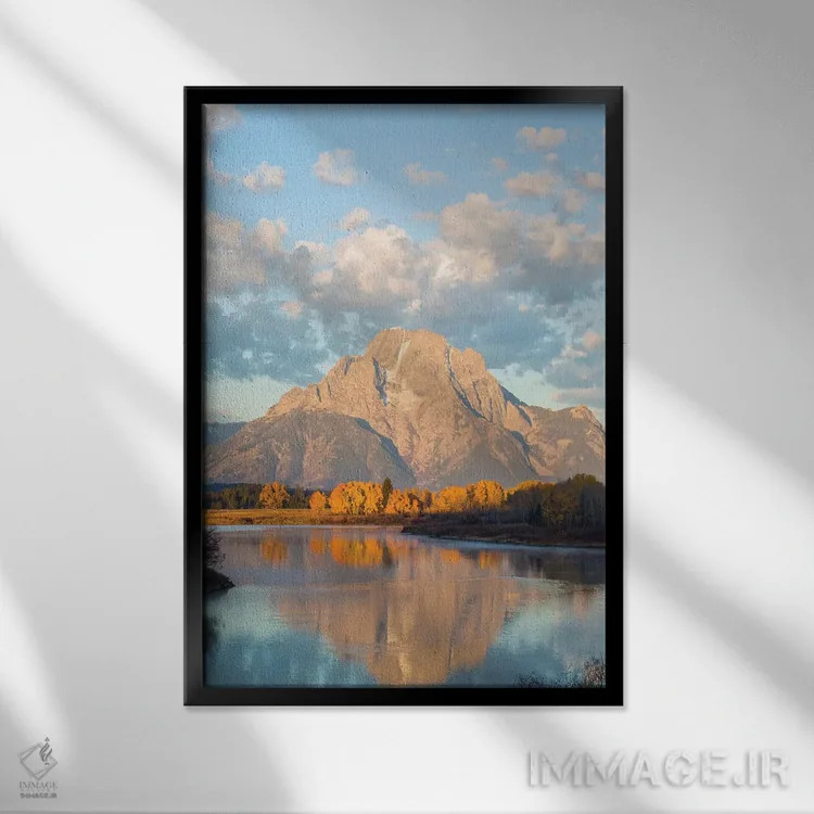 تابلو دکوراتیو آمریکا، وایومینگ، پارک ملی گرند تتون، قله موران کنار رود اس… اثر الیزابت بوم - نمای قابدار مشکی
