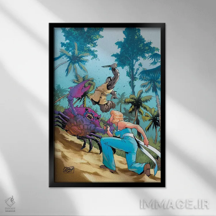 تابلو دکوراتیو پلوسیدار: در میان دریاهای وحشی شماره ۲ اثر میریانا پولیا و آرتور هسلی - نمای قابدار مشکی